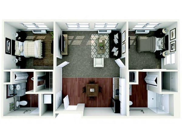 Al 2 Bedroom Floor Plan