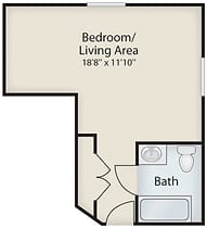 Asssited Living Companion Suite floor plan of viva at Cockeysville