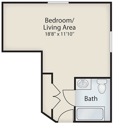Asssited Living Companion Suite floor plan of viva at Cockeysville