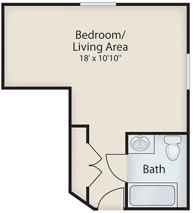 assisted living private suite floor plan of viva at Cockeysville
