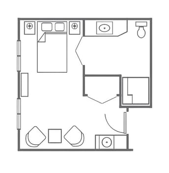 studion floor plan of viva at franklin facility