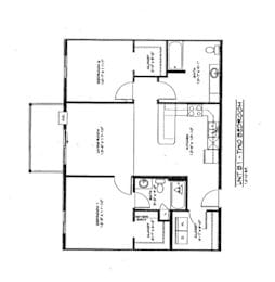 A floor plan of a residential unit with labeled rooms and dimensions.