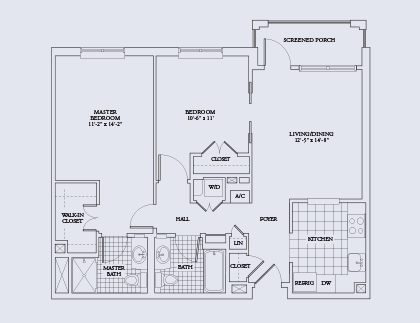 Architectural floor plan of a residential unit