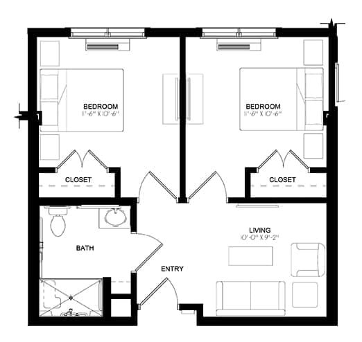 2 Bedroom (accessible)