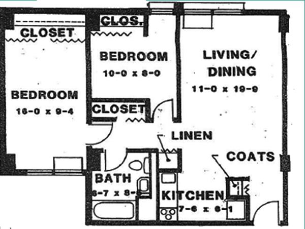 2 Bedroom Floor Plan