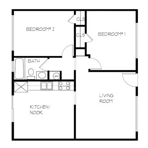 Two Bedroom Floor Plan