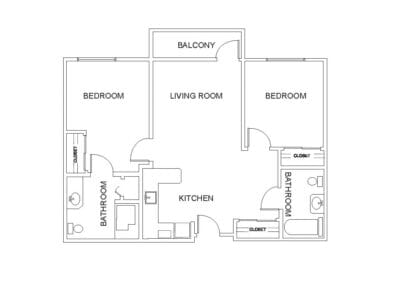 Aspen Ridge Two Bedroom Floor Plan