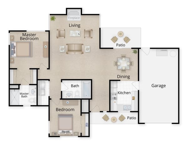 Two Bedroom Cottage floor plan