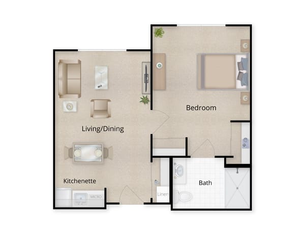 One Bedroom floor plan