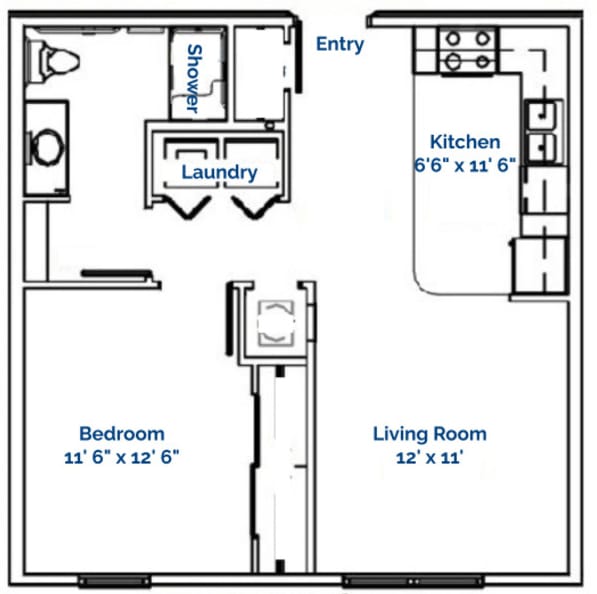 1 Bedroom Floor Plan