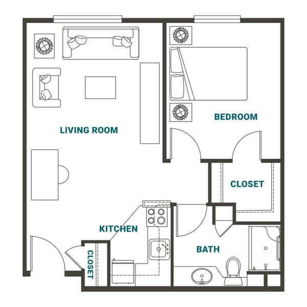 1 Bedroom Floor Plan