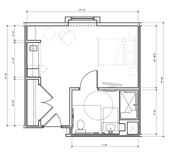Barrier Free Studio Floor Plan