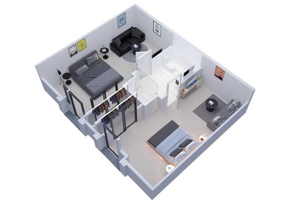 The Aston Shared Suite floor plan