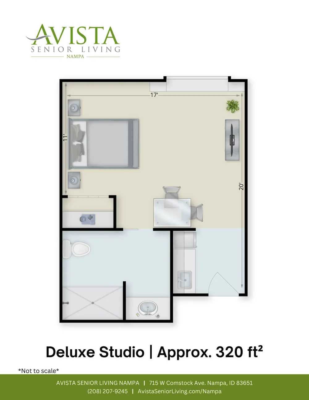 Deluxe Studio Floor Plan