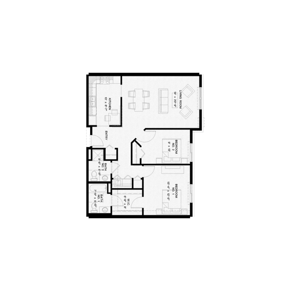 Emerald - Two Bedroom 1,055 Sq Ft