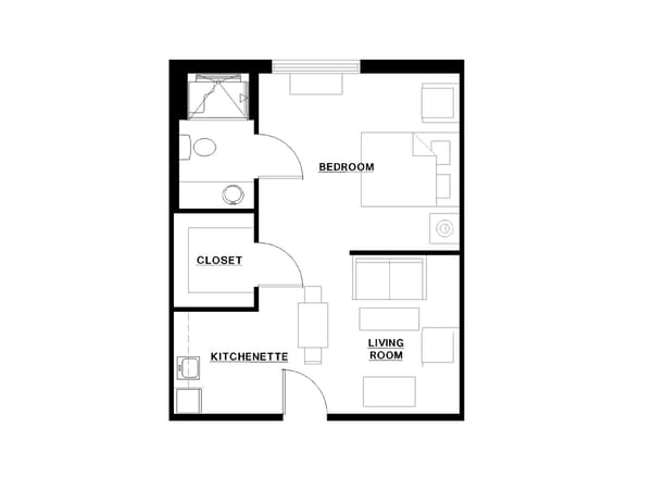 One Bedroom Floor Plan