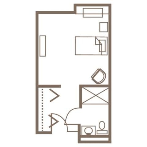 Deluxe Studio Floor Plan