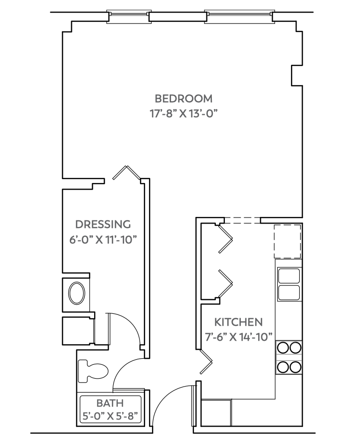 One Bedroom / 1 Bath (528 sq ft)