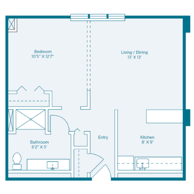 One Bedroom Floor Plan
