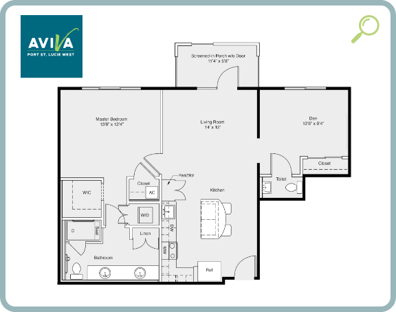 Unit B - 1 Bedroom + 1.5 Bath + Den