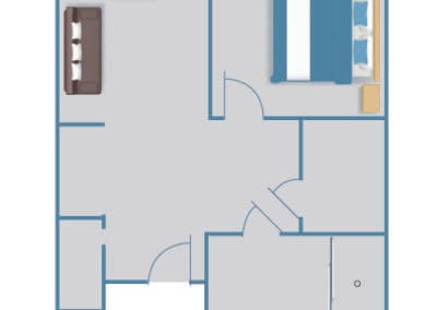 Assisted Living One Bedroom B 442 SF