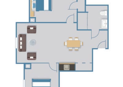 Assisted Living TWO Bedroom 739 SF