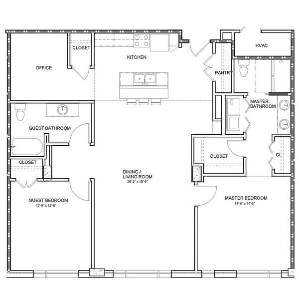 TWO BEDROOMS