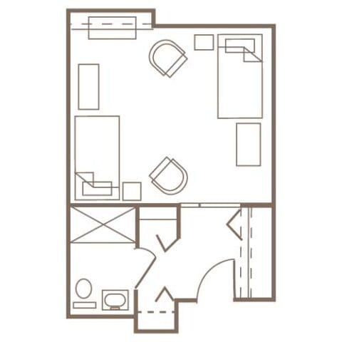 Deluxe Studio Floor Plan