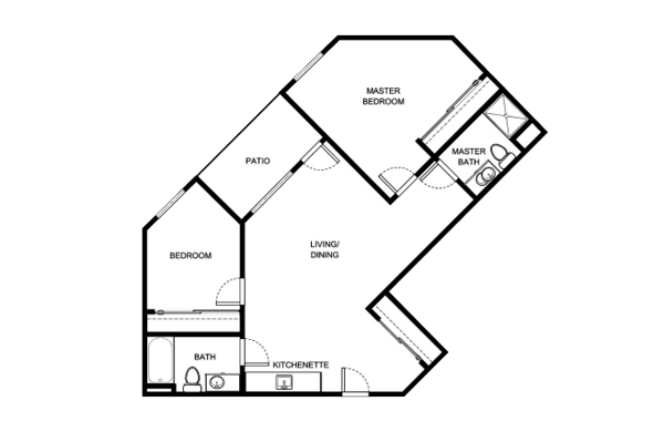 This inviting floor plan features spacious living areas and a charming patio for