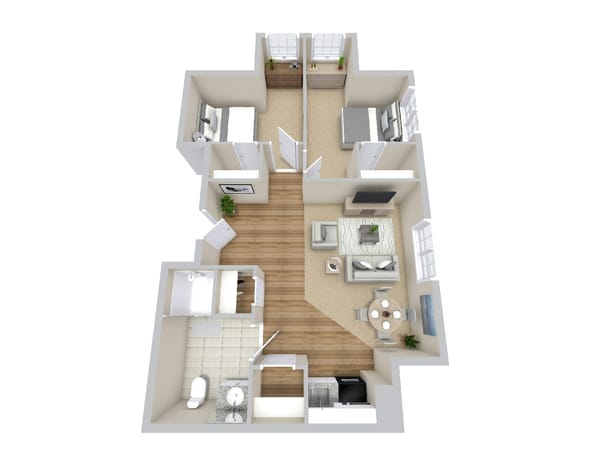 Woodbridge Two Bedroom Apartment Floor Plan
