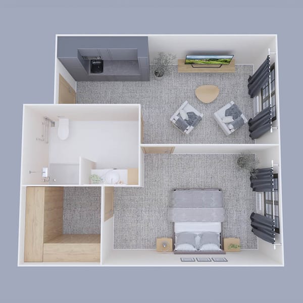 1 Bedroom Floor Plan