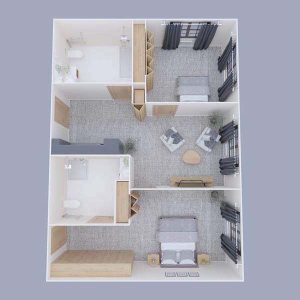 2 Bedroom Floor Plan