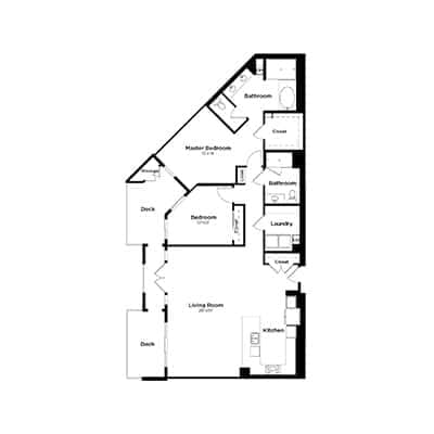 Architectural floor plan of a residential unit