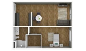 Large One Bedroom Floor Plan