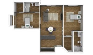 Two Bedroom Deluxe B Floor Plan