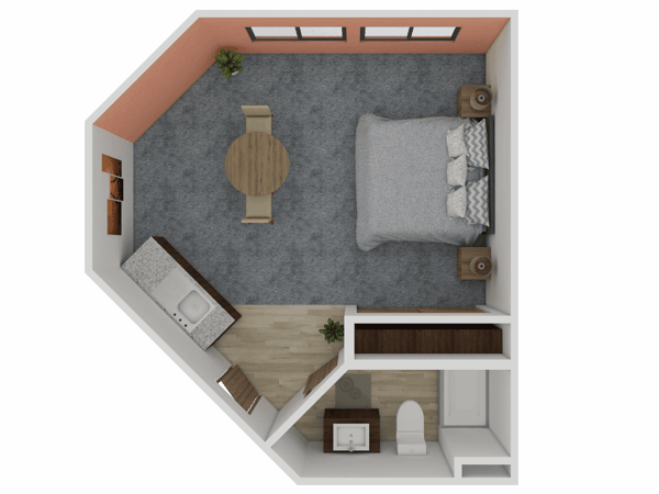 Interior design layout of a resident room