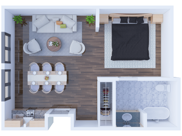 Studio 1 floor plan