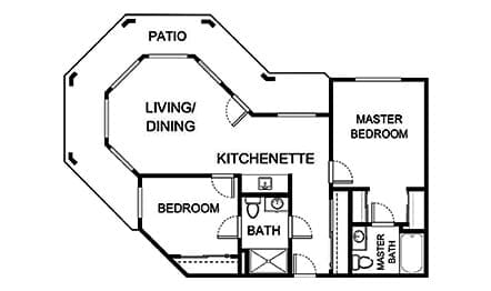 Two Bedroom Floor Plan C-1