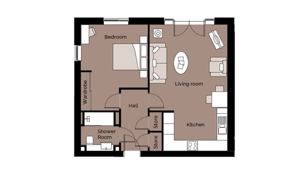 Typical 1 Bedroom Layout