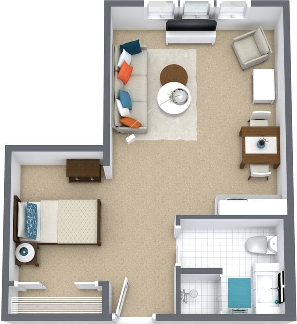 Studio Alcove 1 Floor Plan