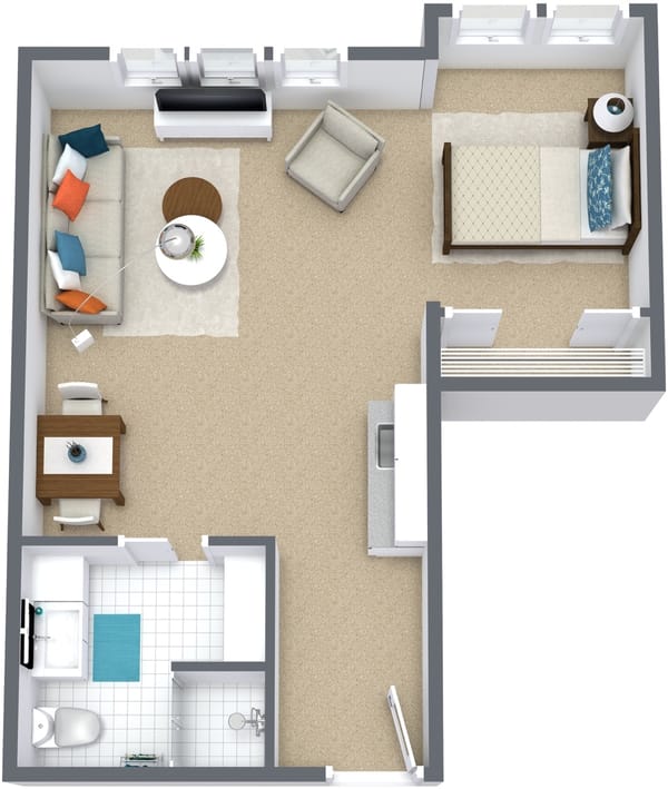 Studio Alcove 2 Floor Plan
