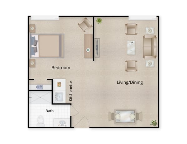 1 Bedroom Floor Plan