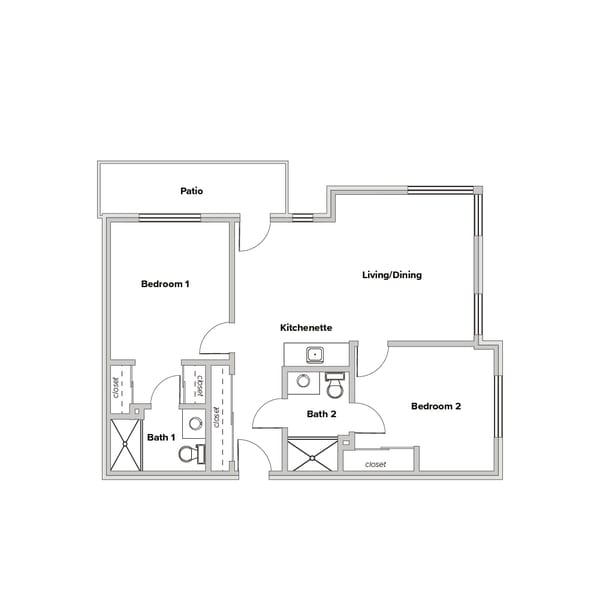 2 Bedroom Floor Plan