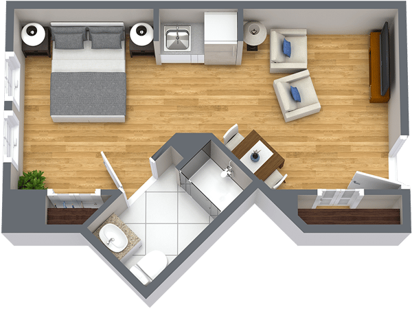 One Bedroom | One Bath Floor Plan