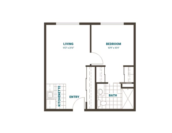 One-Bedroom Apartment Floor Plan