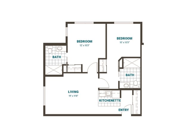 Two-Bedroom Apartment Floor Plan