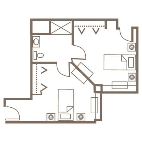 Two Room Suite Floor Plan