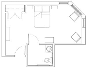 Floorplan Orland Park - Private Large Studio Suite