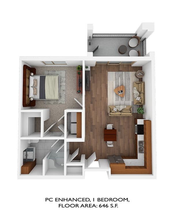 Platinum Personal Care 1 bedroom, floor area: 674sqft
