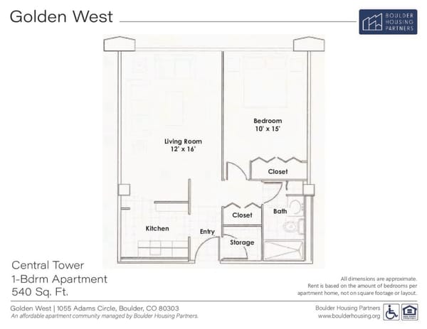 1-Bedroom Floor Plan – Central Tower